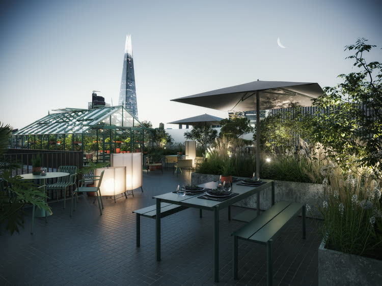 The Terrace, at dusk